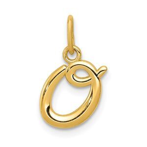 14k Yellow Gold, Claire Collection Mini Lower Case Initial O Charm